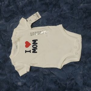 NEW I heart mom onesie 3 month I ❤️ mom white